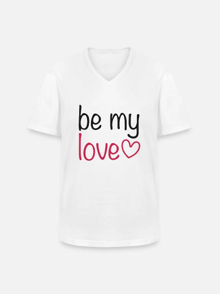 be my love - Männer-T-Shirt mit V-Ausschnitt - Weiß
