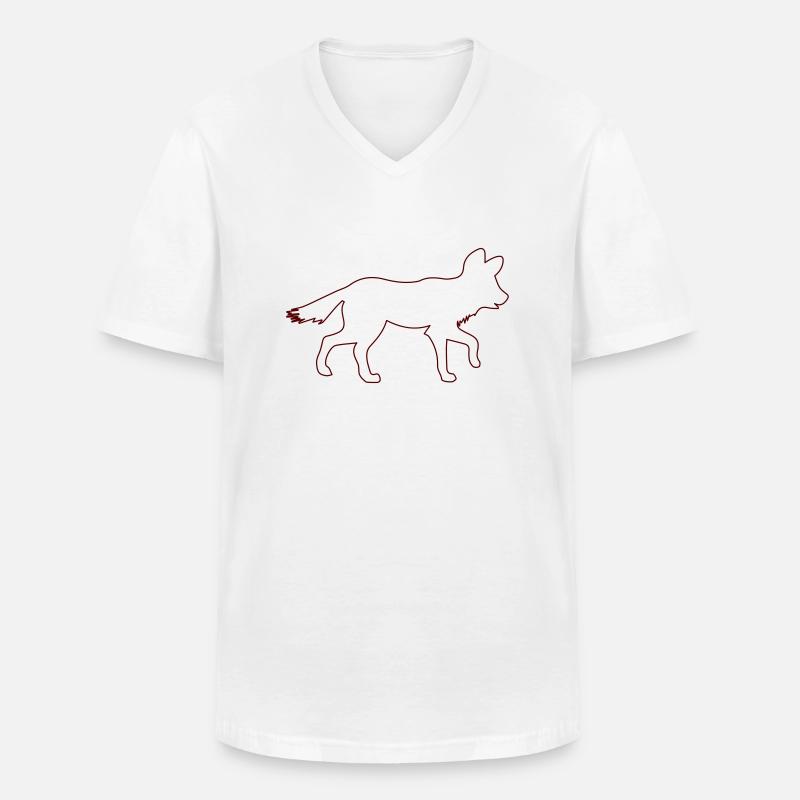 fuchs 1 - Männer-T-Shirt mit V-Ausschnitt - Weiß
