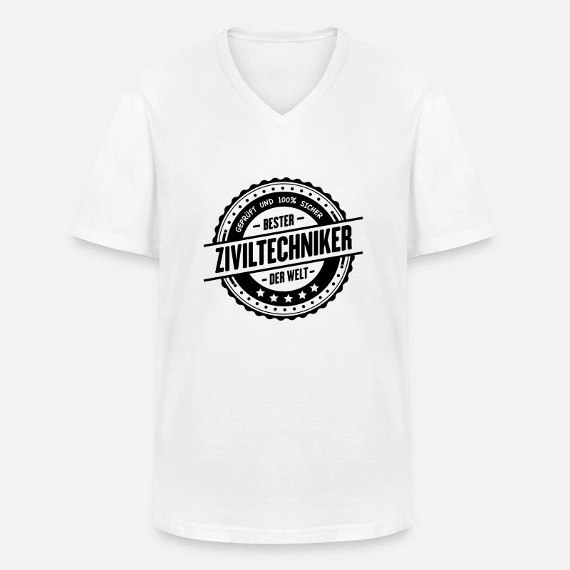 Bester Ziviltechniker - Männer-T-Shirt mit V-Ausschnitt - Weiß