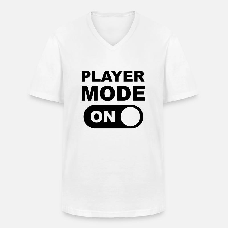 Player Mode ON - Männer-T-Shirt mit V-Ausschnitt - Weiß