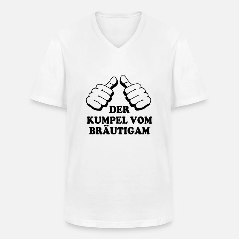 Kumpel vom Bräutigam - Männer-T-Shirt mit V-Ausschnitt - Weiß