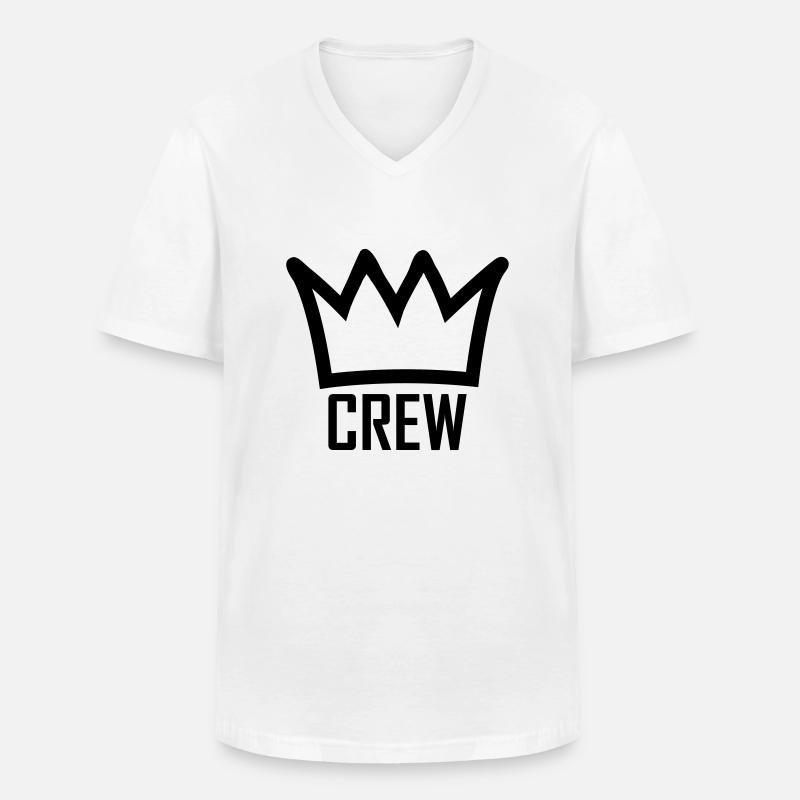 crew - Männer-T-Shirt mit V-Ausschnitt - Weiß