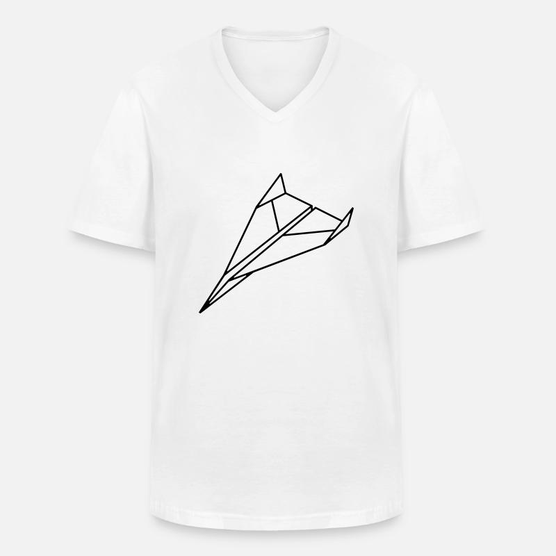 Papier _Flugzeug_a1 - Männer-T-Shirt mit V-Ausschnitt - Weiß