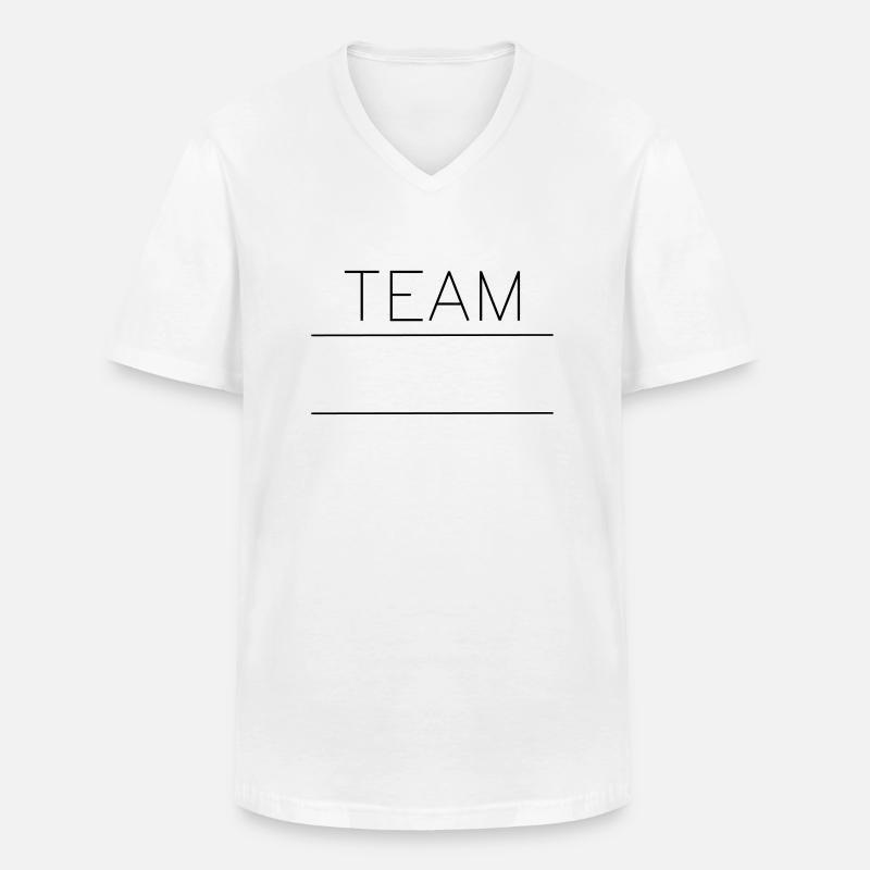 TEAM mit Platzhalter - Männer-T-Shirt mit V-Ausschnitt - Weiß