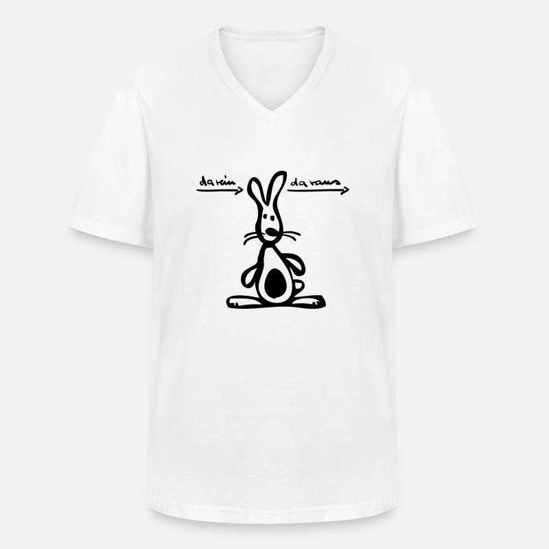 rein & raus - Männer-T-Shirt mit V-Ausschnitt - Weiß