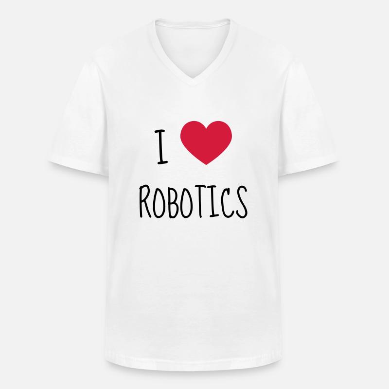 Robotik / Roboter / Robot / Robotics - Männer-T-Shirt mit V-Ausschnitt - Weiß
