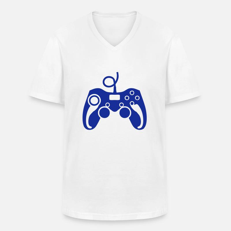 Paddle-PC-Videospiel-Controller - Männer-T-Shirt mit V-Ausschnitt - Weiß