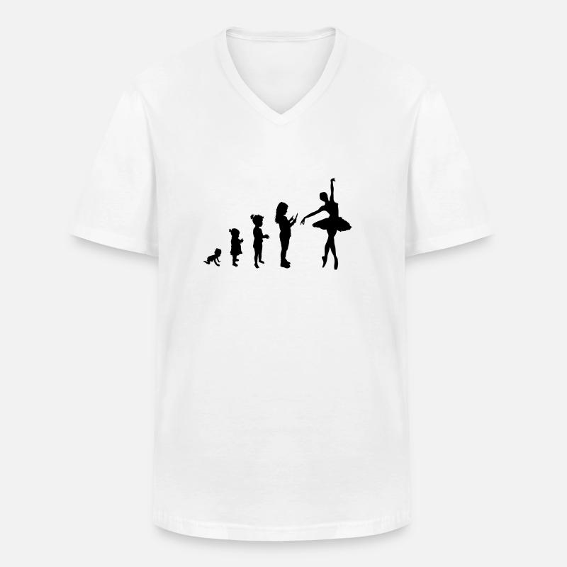 Evolution Ballett 1 - Männer-T-Shirt mit V-Ausschnitt - Weiß