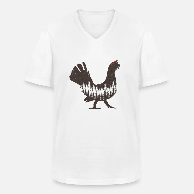Auerhahn - Männer-T-Shirt mit V-Ausschnitt - Weiß