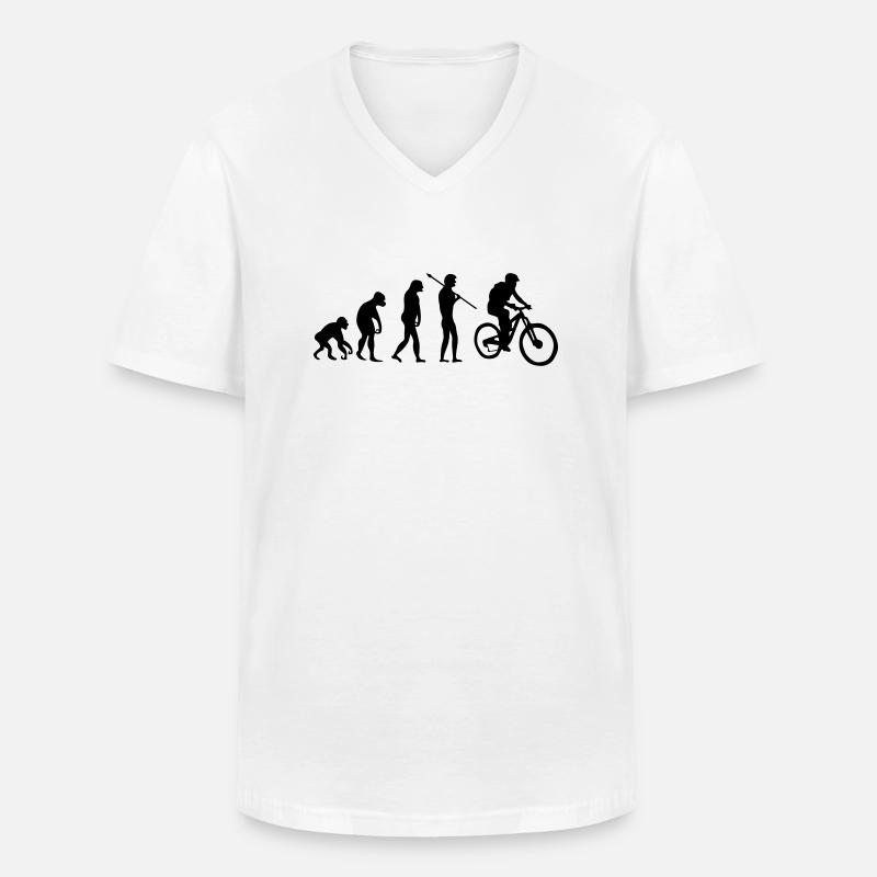 biker evolution - Männer-T-Shirt mit V-Ausschnitt - Weiß