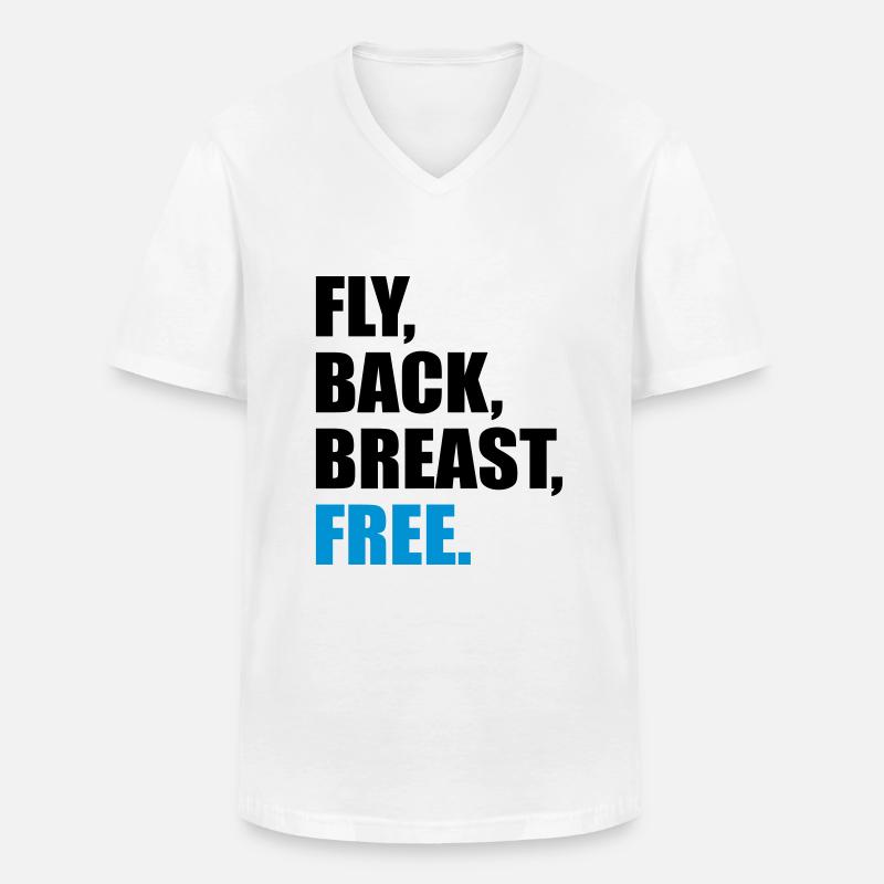schwimmen - Männer-T-Shirt mit V-Ausschnitt - Weiß