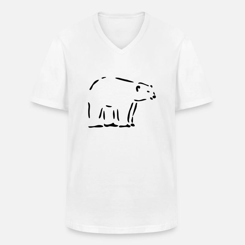 Eisbär - Männer-T-Shirt mit V-Ausschnitt - Weiß