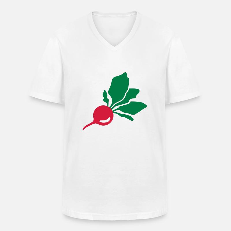 Radieschen - Männer-T-Shirt mit V-Ausschnitt - Weiß