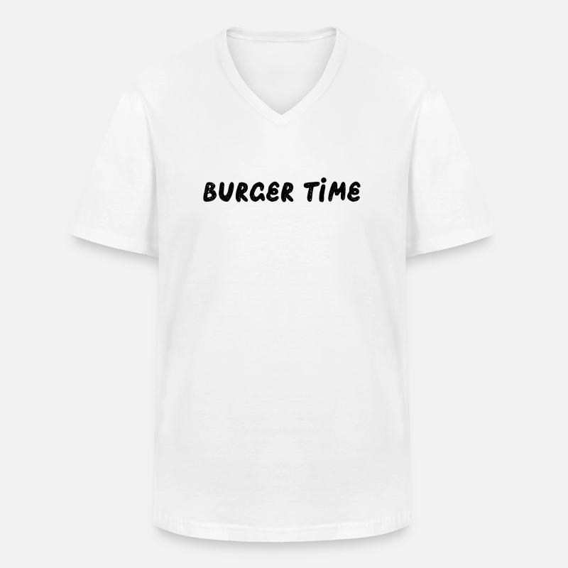 Burger Time - Männer-T-Shirt mit V-Ausschnitt - Weiß