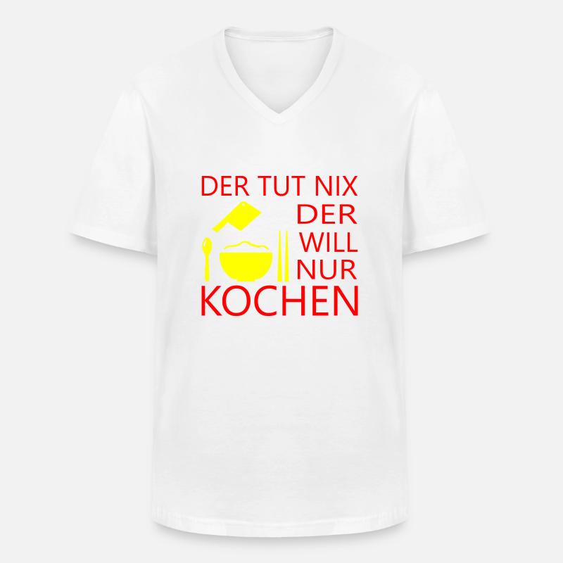 Koch kochen backen - Männer-T-Shirt mit V-Ausschnitt - Weiß