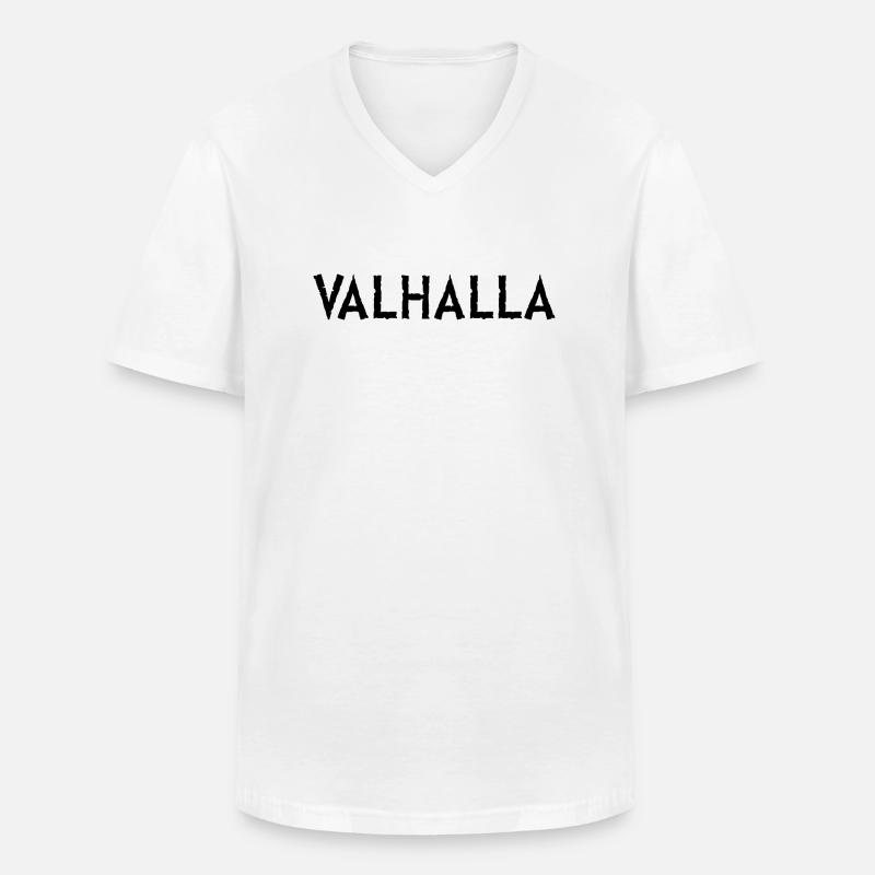 Valhalla - Männer-T-Shirt mit V-Ausschnitt - Weiß