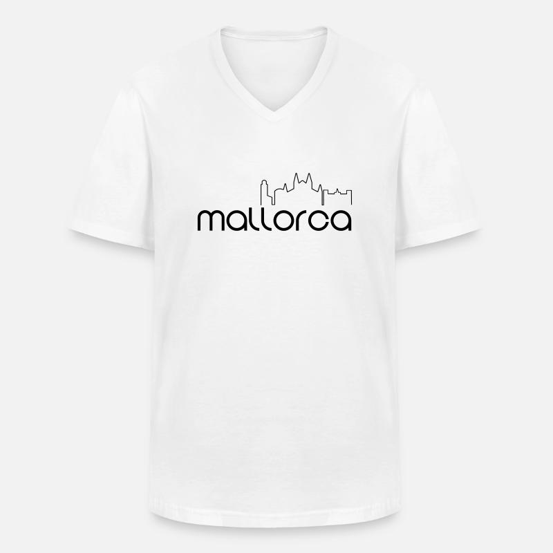Mallorca - Männer-T-Shirt mit V-Ausschnitt - Weiß
