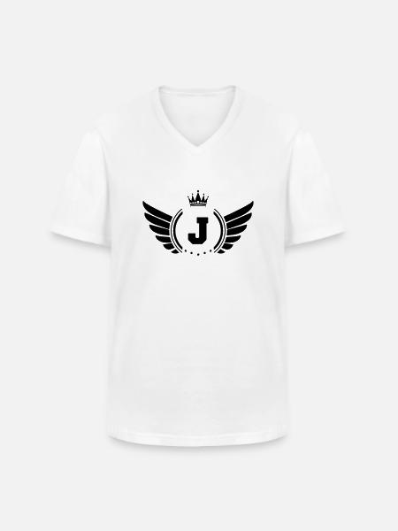 wappen j - Männer-T-Shirt mit V-Ausschnitt - Weiß