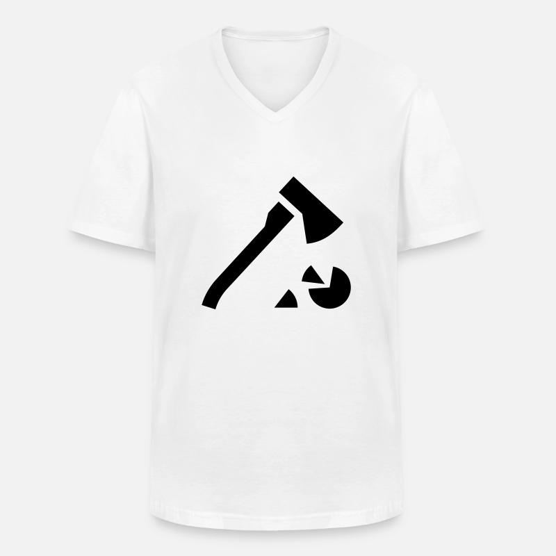 Holz hacken - Männer-T-Shirt mit V-Ausschnitt - Weiß