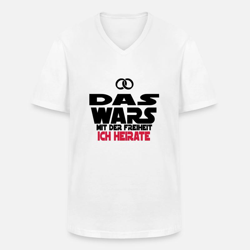 das wars ich heirate - Männer-T-Shirt mit V-Ausschnitt - Weiß