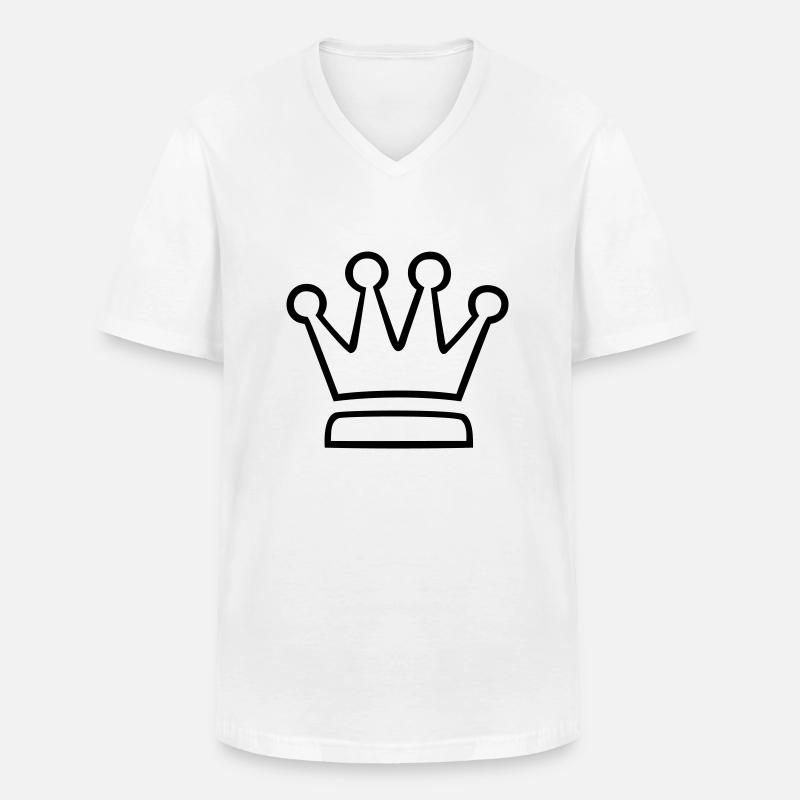 Krone (crown) 04.0 - Männer-T-Shirt mit V-Ausschnitt - Weiß