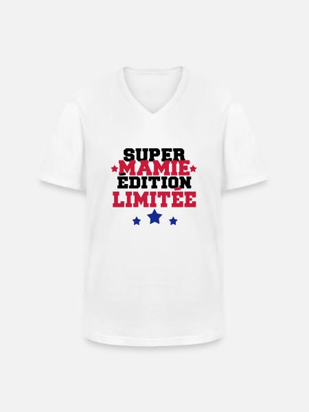 super mamie édition limitée - T-shirt col V Homme - blanc