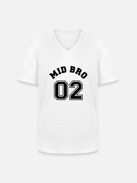 Mid Bro 02 - Middle Brother - Men's V-Neck T-Shirt - white