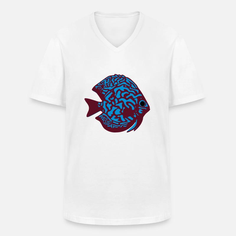 Diskusfisch vektor - Männer-T-Shirt mit V-Ausschnitt - Weiß