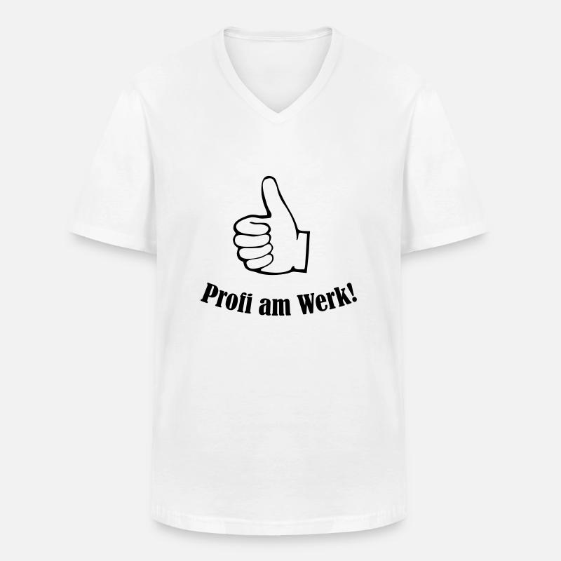 profi_am_werk_01 - Männer-T-Shirt mit V-Ausschnitt - Weiß