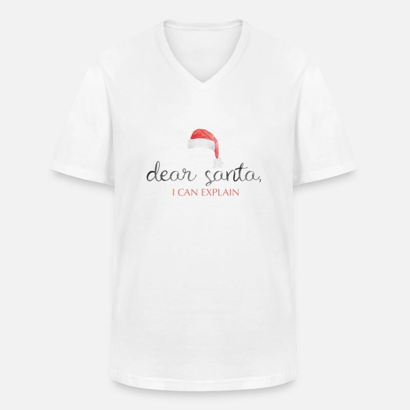 dear santa i can explain - Männer-T-Shirt mit V-Ausschnitt - Weiß
