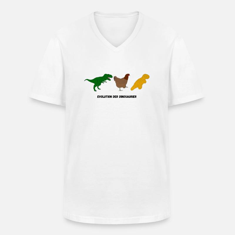 Evolution der Dinosaurier - Männer-T-Shirt mit V-Ausschnitt - Weiß