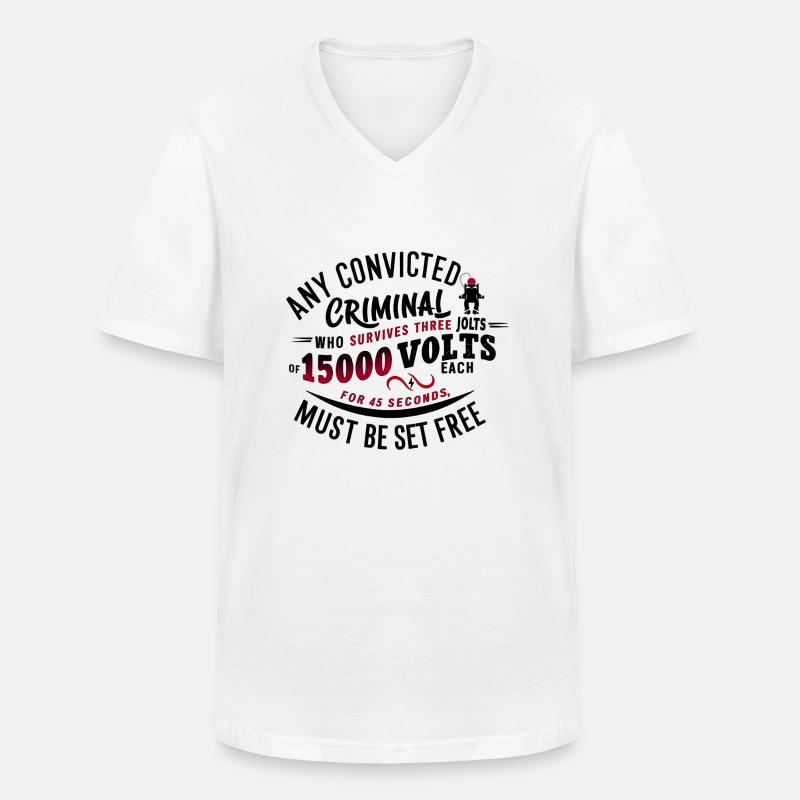 Electric Justice: Freiheit oder Schicksal? - Männer-T-Shirt mit V-Ausschnitt - Weiß