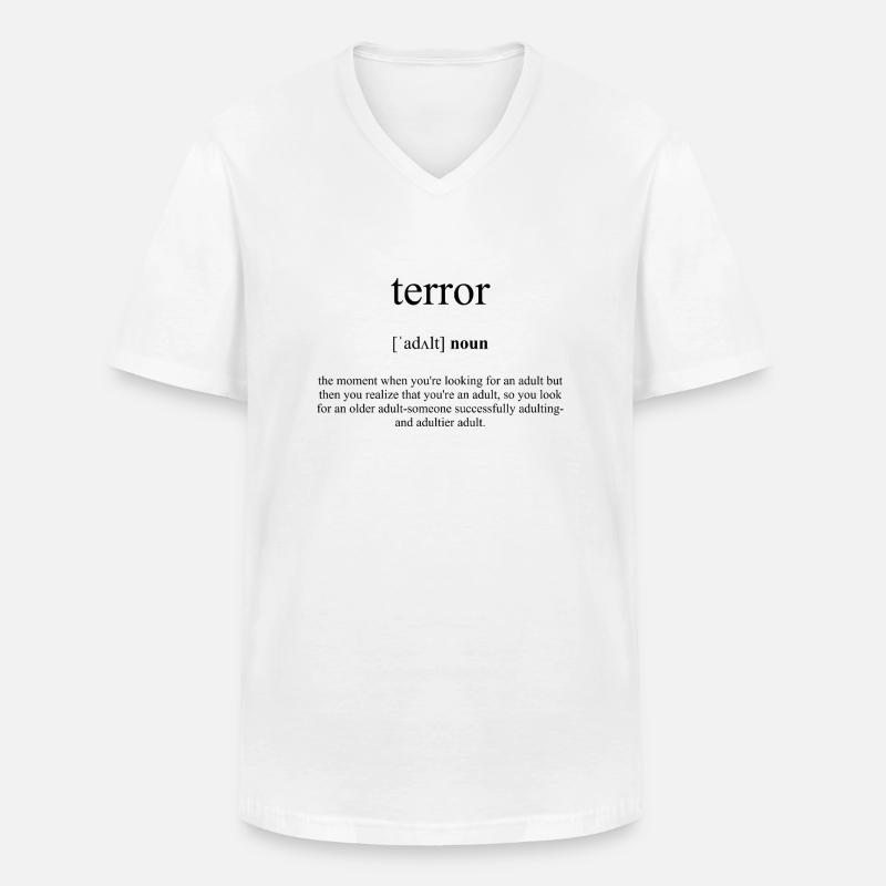 Terror Definition Dictionary - Männer-T-Shirt mit V-Ausschnitt - Weiß