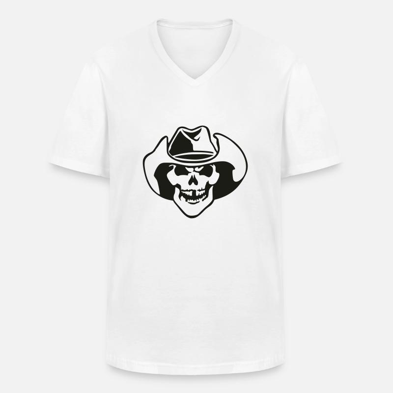 bone head / Knochenkopf - Männer-T-Shirt mit V-Ausschnitt - Weiß