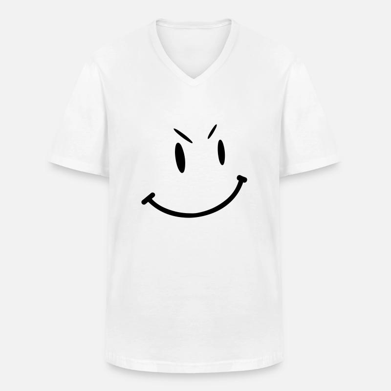 smily - Männer-T-Shirt mit V-Ausschnitt - Weiß