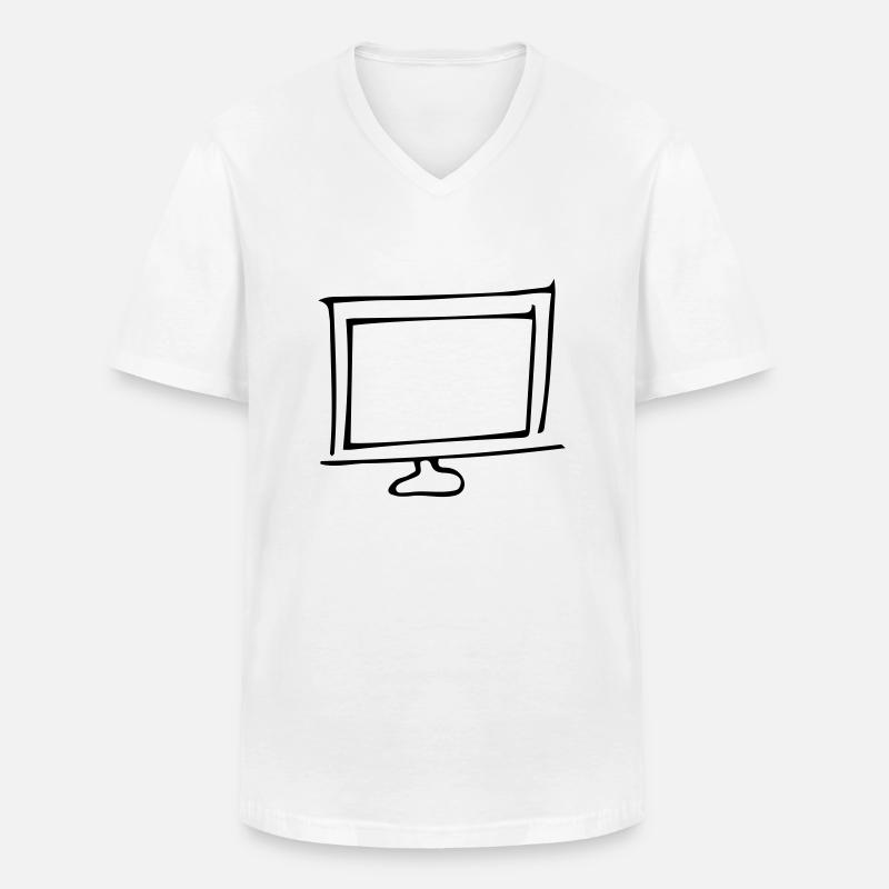 Bildschirm,Fernsehgerät,Fernseher,Glotze,TV,Röhre, - Männer-T-Shirt mit V-Ausschnitt - Weiß