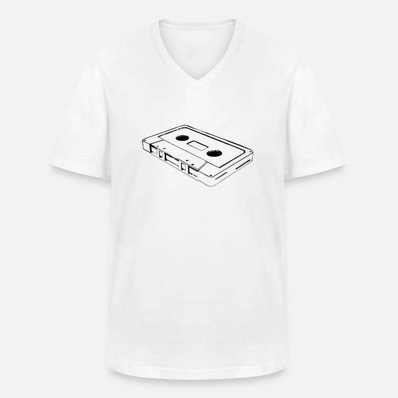 Kassette Cassette - Männer-T-Shirt mit V-Ausschnitt - Weiß