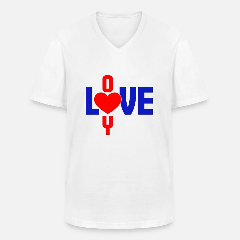 Ich liebe dich - Männer-T-Shirt mit V-Ausschnitt - Weiß