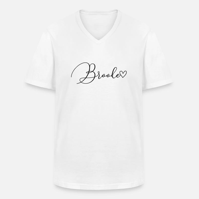 Brooke - Männer-T-Shirt mit V-Ausschnitt - Weiß