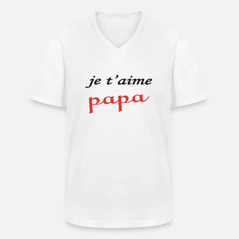Ich liebe dich, Papa - Männer-T-Shirt mit V-Ausschnitt - Weiß
