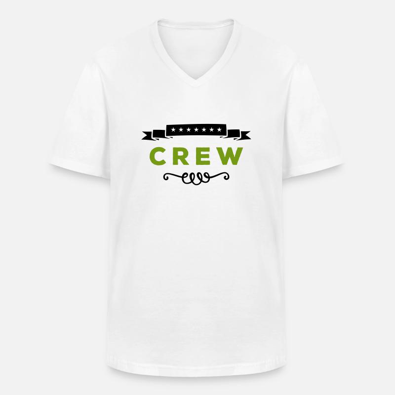crew - Männer-T-Shirt mit V-Ausschnitt - Weiß