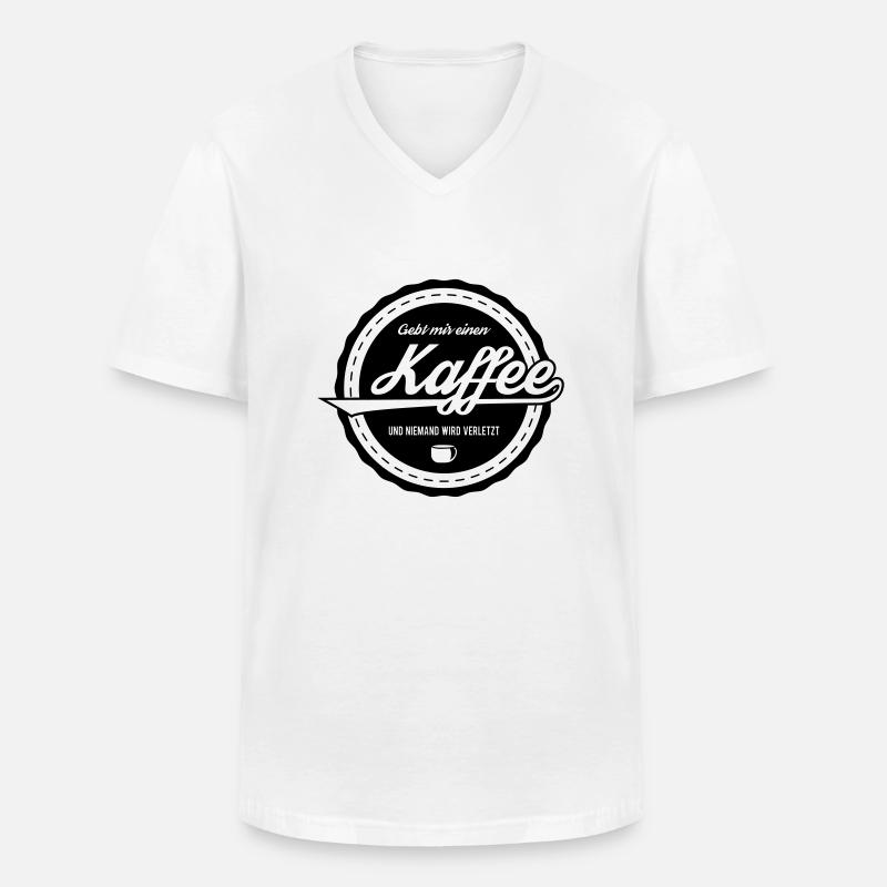Kaffee - Männer-T-Shirt mit V-Ausschnitt - Weiß
