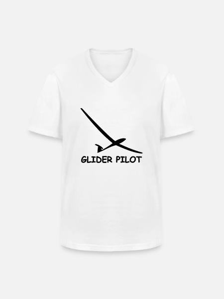glider pilot - Klassisk herre T-shirt med V-udskæring - hvid