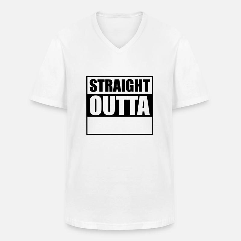 Straight outta - Männer-T-Shirt mit V-Ausschnitt - Weiß