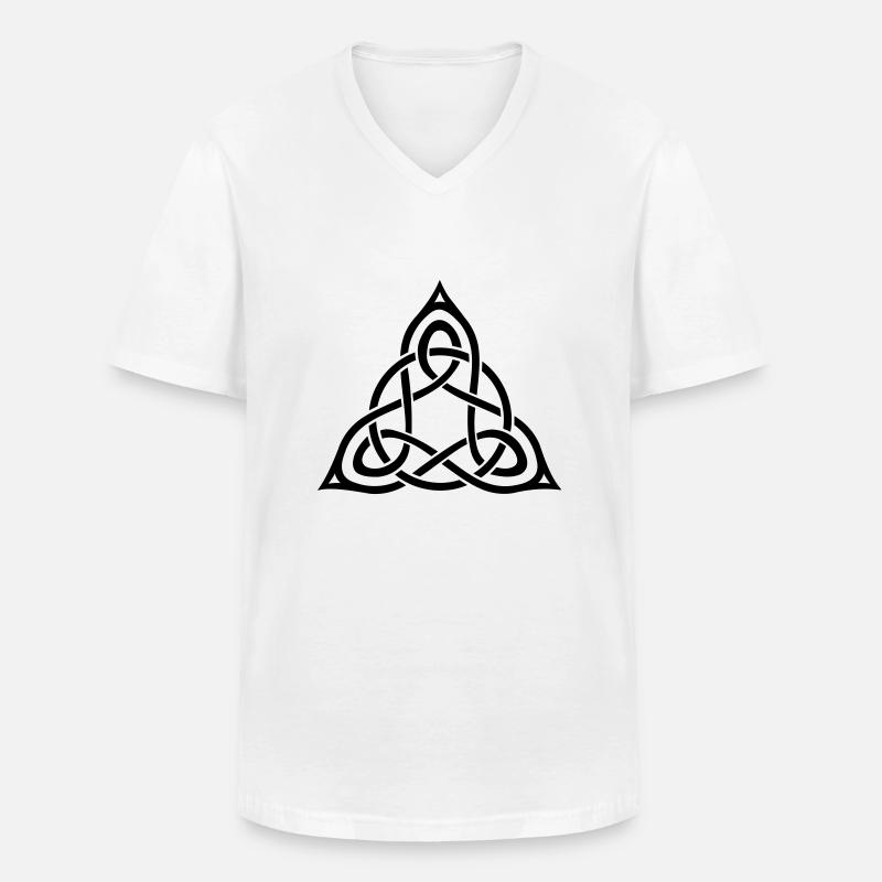 Dreiecksknoten - Männer-T-Shirt mit V-Ausschnitt - Weiß