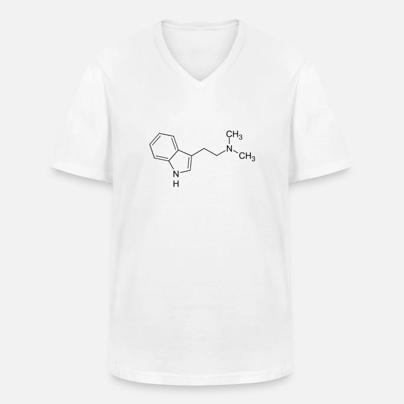 DMT dimethyltryptamine structural formula - Men's V-Neck T-Shirt - white