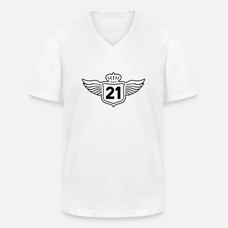 Shield_21 - Männer-T-Shirt mit V-Ausschnitt - Weiß