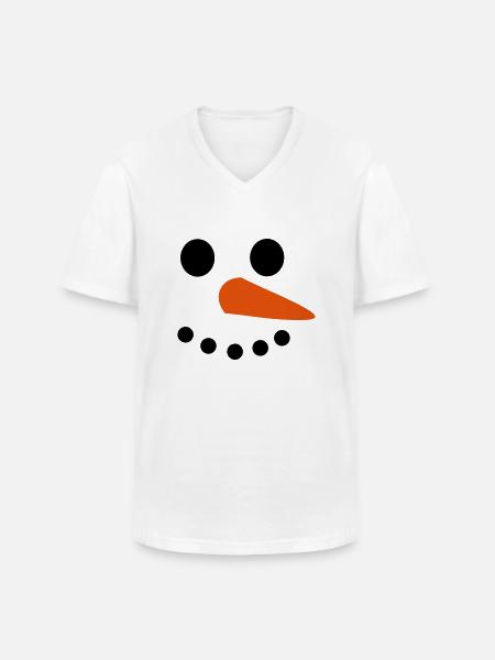 Snowman Face - Men's V-Neck T-Shirt - white