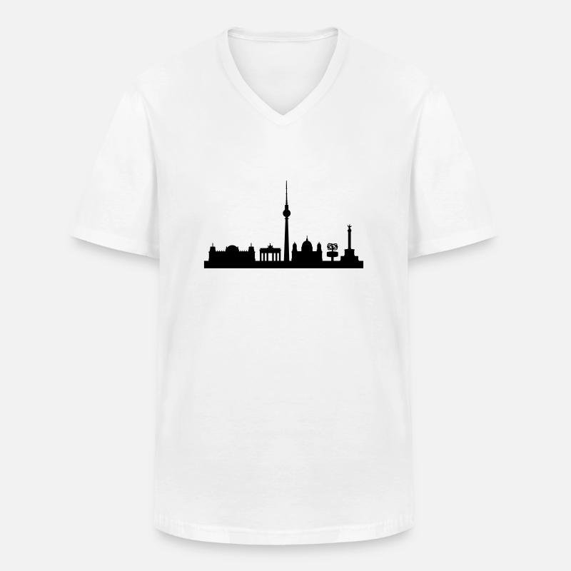 berlin2 - Männer-T-Shirt mit V-Ausschnitt - Weiß
