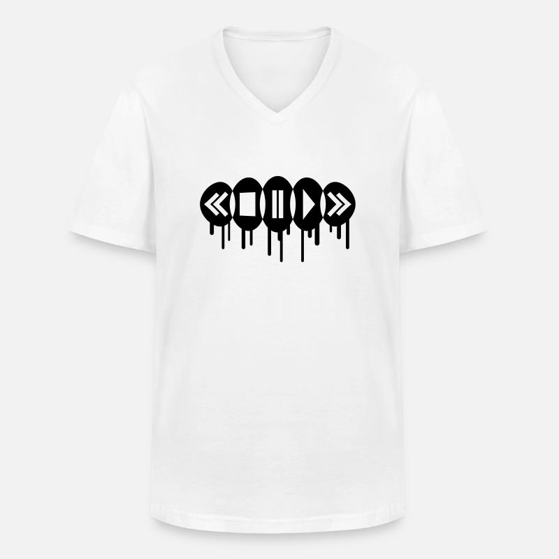 Music Player Graffiti Logo - Männer-T-Shirt mit V-Ausschnitt - Weiß